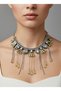 Stone-Embellished Evening Dress Necklace – Dangling and Showy Women's Jewelry in Red Burgundy - 3