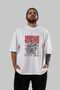 Visions Front Printed White Oversize T-Shirt Men Women Cotton Crew Neck Tshirt - 6