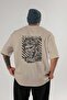 Roman Conqueror Back Printed Beige Oversize T-Shirt Men Women Cotton Crew Neck T-Shirt - 2