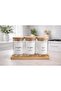 3-Piece Glass Spice Jar Set with Wooden Lid and Stand Spice Jar Organizer - 2