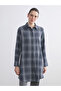 Esvab • Modern & Distinctive Checked Embroidered Women's Shirt Tunic