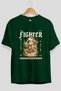 Fighter Front Printed Green Oversize T-Shirt Men Women Cotton Crew Neck Tshirt