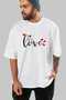 Love (3) Front Printed White Oversize T-Shirt Men Women Cotton Crew Neck Tshirt - 7