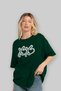 Xoxo Heart Front Printed Green Oversize T-Shirt Men Women Cotton Crew Neck T-Shirt - 4