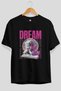 Dream Angel Front Printed Black Oversize T-Shirt Men Women Cotton Crew Neck T-Shirt