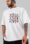 Love Xoxo Front Printed White Oversize T-Shirt Men Women Cotton Crew Neck Tshirt - 3