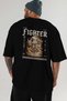 Fighter Back Printed Black Oversize T-Shirt Men Women Cotton Crew Neck T-Shirt - 6