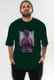 Always Fly Front Printed Green Oversize T-Shirt Men Women Cotton Crew Neck Tshirt - 2