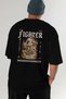 Fighter Back Printed Black Oversize T-Shirt Men Women Cotton Crew Neck T-Shirt - 7