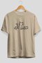Cat Love Front Printed Beige Oversize T-Shirt Men Women Cotton Crew Neck T-Shirt