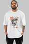 Scult Front Printed White Oversize T-Shirt Men Women Cotton Crew Neck T-Shirt - 2