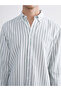 Esvab • Modern & Distinctive Standard Fit Long Sleeve Striped Poplin Men's Shirt - 3