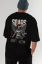 Soars Back Printed Black Oversize T-Shirt Men's Women's Cotton Crew Neck T-Shirt - 7