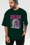 Dream Angel Front Printed Green Oversize T-Shirt Men Women Cotton Crew Neck Tshirt - 6