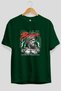 Brave Front Printed Green Oversize T-Shirt Men Women Cotton Crew Neck T-Shirt