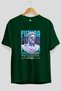 Futura Zeus Front Printed Green Oversize T-Shirt Men's Women's Cotton Crew Neck T-Shirt