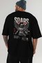 Soars Back Printed Black Oversize T-Shirt Men's Women's Cotton Crew Neck T-Shirt - 6