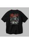 Brave Back Printed Black Oversize T-Shirt Men's Women's Cotton Crew Neck T-Shirt - 3