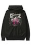 Chase Gains Front Printed Black Oversized Hooded Sweatshirt for Men and Women - 2