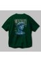 Mentality 2 Back Printed Green Oversize T-Shirt Men Women Cotton Crew Neck T-Shirt - 3
