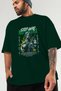 Stop War Front Printed Green Oversize T-Shirt Men Women Cotton Crew Neck T-Shirt - 3
