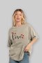 Love (3) Front Printed Beige Oversize T-Shirt Men Women Cotton Crew Neck T-Shirt - 4