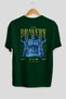 Bravery Back Printed Green Oversize T-Shirt Men's Women's Cotton Crew Neck T-Shirt