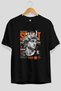 Scult Front Printed Black Oversize T-Shirt Men Women Cotton Crew Neck T-Shirt