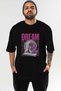 Dream Angel Front Printed Black Oversize T-Shirt Men Women Cotton Crew Neck T-Shirt - 2