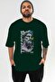 Zeus Intense Front Printed Green Oversize T-Shirt Men Women Cotton Crew Neck Tshirt - 2