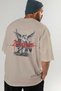Angels Back Printed Beige Oversize T-Shirt Men's Women's Cotton Crew Neck T-Shirt - 7