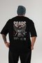 Soars Back Printed Black Oversize T-Shirt Men's Women's Cotton Crew Neck T-Shirt - 2