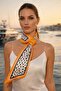 Women's Orange Polka Dot Patterned Stylish Premium Neck Scarf Flr1008 - 2