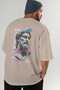 Zeus Intense Back Printed Beige Oversize T-Shirt Men Women Cotton Crew Neck T-Shirt - 7