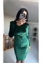 Velvet Padded Pencil Dress - 3