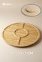 100% Bamboo Presentation Plate with 360 Degree Rotation - 5-Compartment Luxury Breakfast Snack and Serving Plate - 5