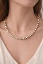 Beige & Cream Handmade Fimo Bead Necklace – Gold Detailed - 2