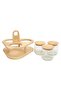 Wooden Jar Set with Glass Containers Tray 3 Pc - 3