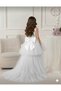 Girl's White Sequined Tulle Tail Graduation Dress, Evening Dress - 2