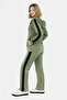 Sequined Modal Track Suit Set/Model with Hooded Zipper and Sequin Stripes - 2