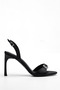 Women's Evening Dress Shoes - Thin Heel Stone-Embellished Evening Dress Shoes - Stone-Embellished Shoes Long Heel Shoes - Evening Dress Heels Black - 4