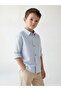 Blue Long Sleeve Striped Boys Shirt