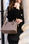Salmet Bag Women's Long Strap 4-Compartment Simple and Stylish Shoulder and Hand Bag with Gold Accessories - 3