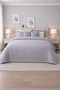 Duvet Cover Set Ranforce Double - Reversible (4-Piece) - Gray - Cream
