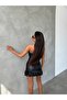 Strapless Leather Mini Pleated Dress - 4
