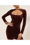 Brown Bodycon Mini Stylish Dress 0159 - 2