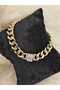 Stainless Steel Gold Zircon Stone Thick Chain Gourmet Bracelet - 2