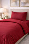 Duvet Cover Set Ranforce Single - Reversible (3-Piece) - Red - Burgundy - 3