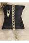 Women's Stainless Steel Gold Color Stone Thick Chain Bracelet - 3