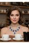 Row of Zircon Stone Evening Dress Necklace – Stylish Design Women's Necklace